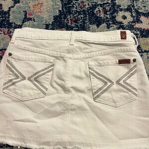 7 For All Mankind White Mini Skirt